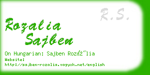 rozalia sajben business card